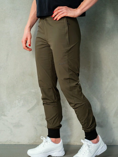 micro light pants dam forest green front
